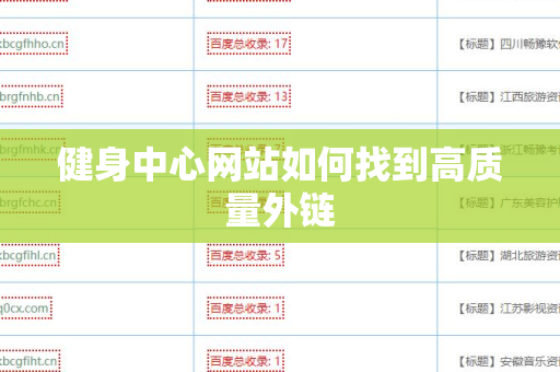 健身中心网站如何找到高质量外链