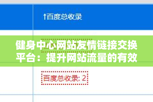 健身中心网站友情链接交换平台：提升网站流量的有效策略