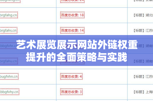 艺术展览展示网站外链权重提升的全面策略与实践
