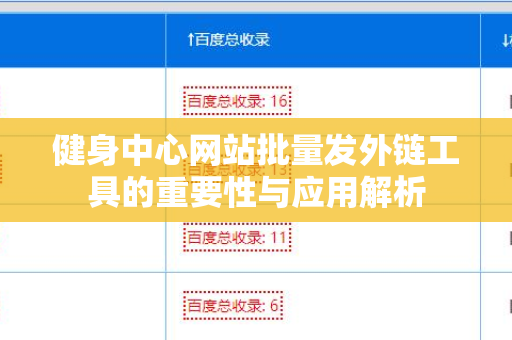 健身中心网站批量发外链工具的重要性与应用解析