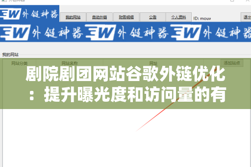 剧院剧团网站谷歌外链优化：提升曝光度和访问量的有效策略