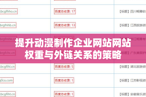 提升动漫制作企业网站网站权重与外链关系的策略