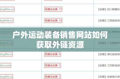 户外运动装备销售网站如何获取外链资源