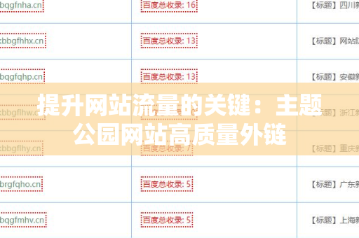提升网站流量的关键：主题公园网站高质量外链