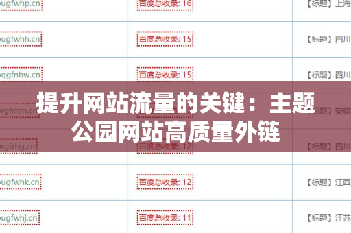 提升网站流量的关键：主题公园网站高质量外链