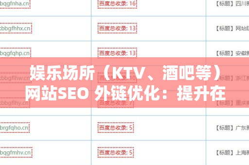 娱乐场所（KTV、酒吧等）网站SEO 外链优化：提升在线曝光率的关键