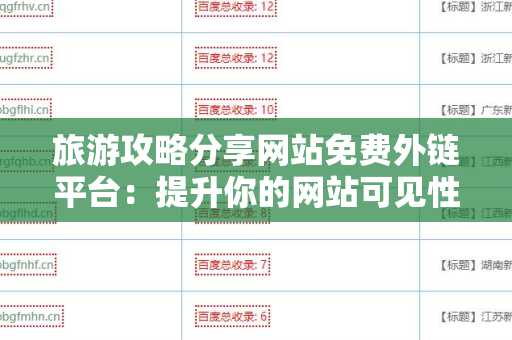 旅游攻略分享网站免费外链平台：提升你的网站可见性
