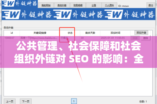 公共管理、社会保障和社会组织外链对 SEO 的影响：全面解析与优化策略