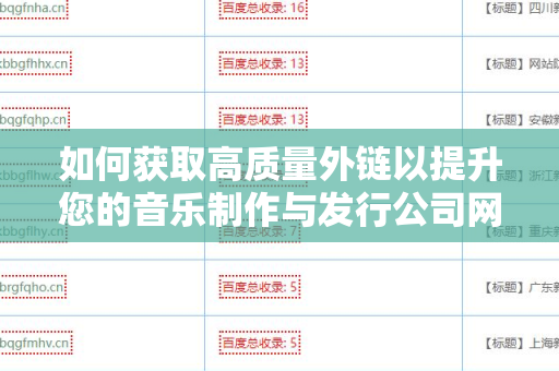 如何获取高质量外链以提升您的音乐制作与发行公司网站