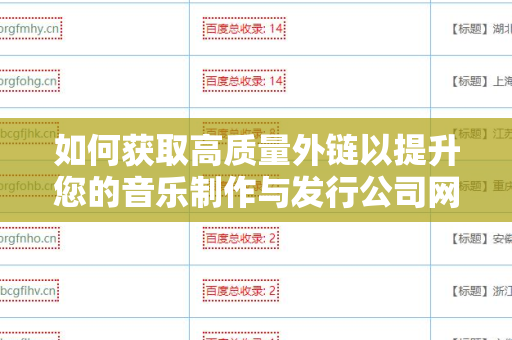 如何获取高质量外链以提升您的音乐制作与发行公司网站