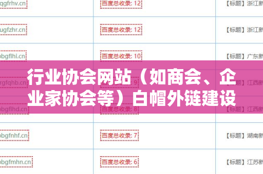 行业协会网站（如商会、企业家协会等）白帽外链建设的全面指南