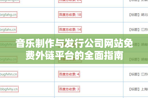 音乐制作与发行公司网站免费外链平台的全面指南