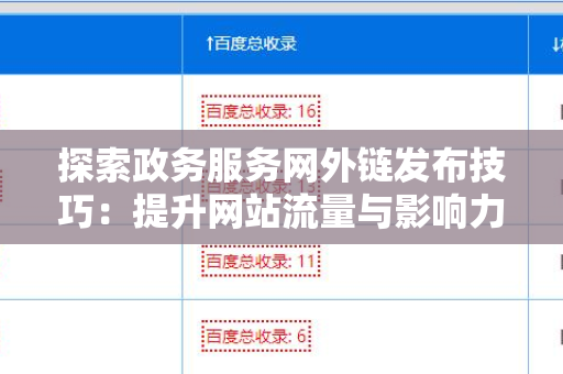 探索政务服务网外链发布技巧：提升网站流量与影响力