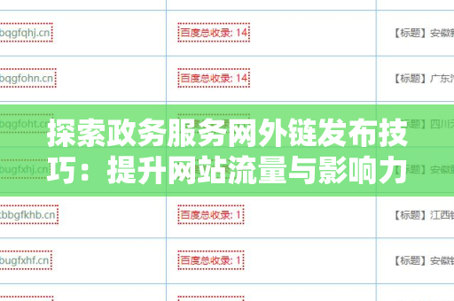探索政务服务网外链发布技巧：提升网站流量与影响力