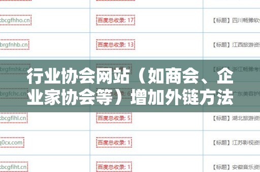 行业协会网站（如商会、企业家协会等）增加外链方法