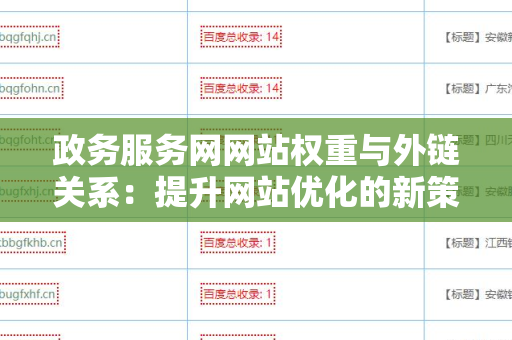 政务服务网网站权重与外链关系：提升网站优化的新策略