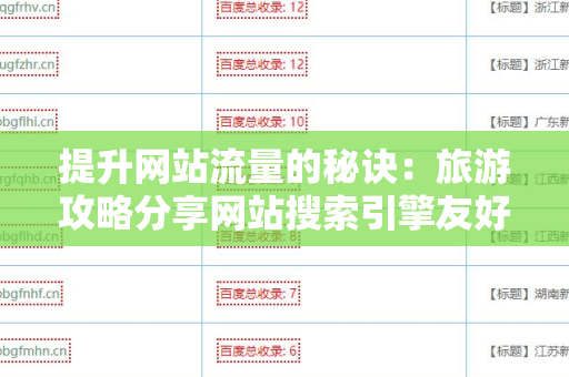 提升网站流量的秘诀：旅游攻略分享网站搜索引擎友好的外链