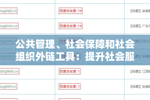 公共管理、社会保障和社会组织外链工具：提升社会服务质量的关键
