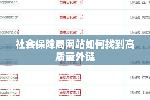 社会保障局网站如何找到高质量外链