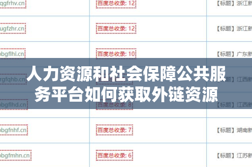人力资源和社会保障公共服务平台如何获取外链资源