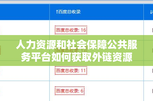 人力资源和社会保障公共服务平台如何获取外链资源