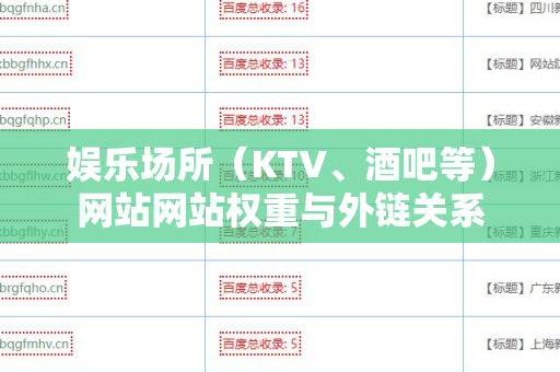 娱乐场所（KTV、酒吧等）网站网站权重与外链关系