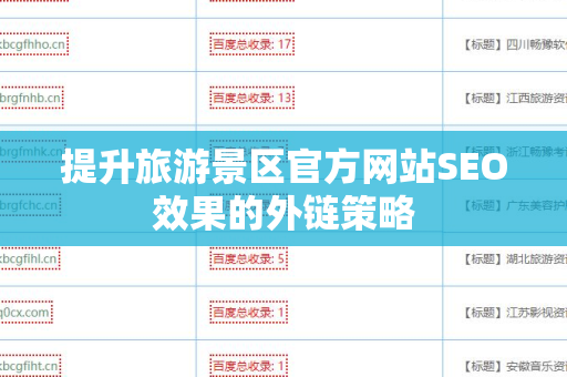 提升旅游景区官方网站SEO效果的外链策略