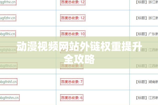 动漫视频网站外链权重提升全攻略