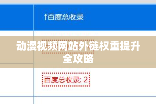 动漫视频网站外链权重提升全攻略