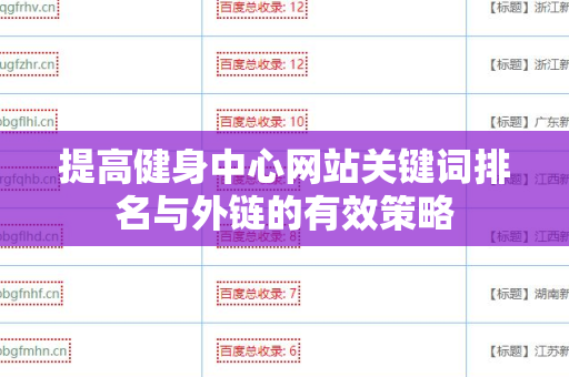 提高健身中心网站关键词排名与外链的有效策略