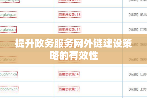 提升政务服务网外链建设策略的有效性