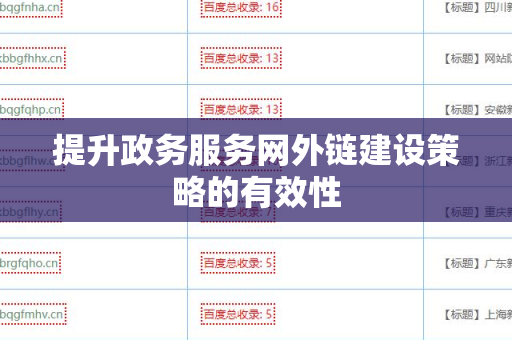 提升政务服务网外链建设策略的有效性