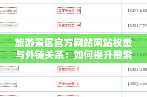 旅游景区官方网站网站权重与外链关系：如何提升搜索引擎排名？
