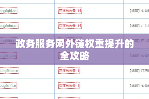 政务服务网外链权重提升的全攻略