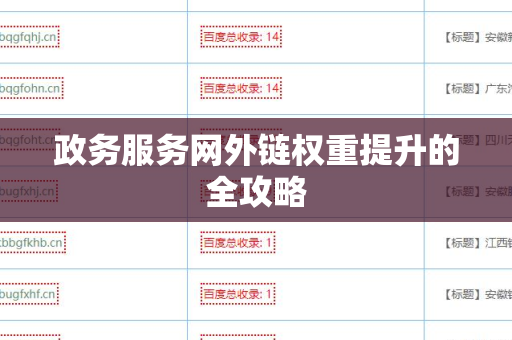 政务服务网外链权重提升的全攻略