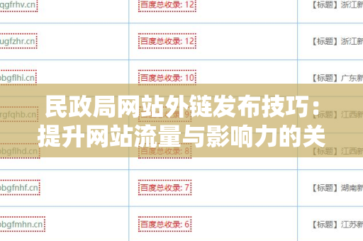 民政局网站外链发布技巧：提升网站流量与影响力的关键策略