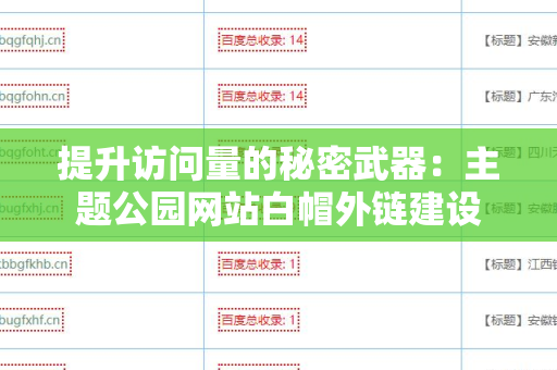 提升访问量的秘密武器：主题公园网站白帽外链建设