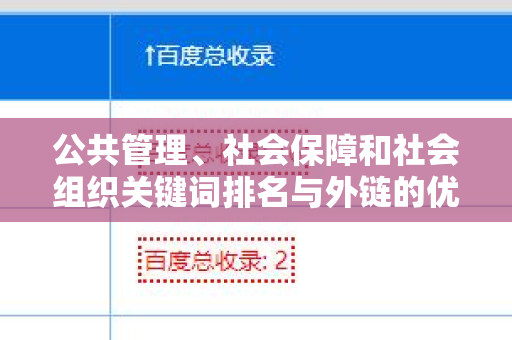 公共管理、社会保障和社会组织关键词排名与外链的优化策略