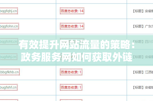 有效提升网站流量的策略：政务服务网如何获取外链