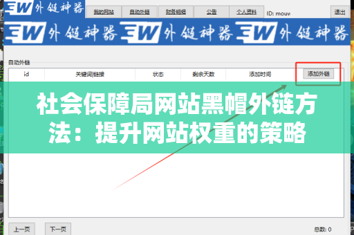 社会保障局网站黑帽外链方法：提升网站权重的策略