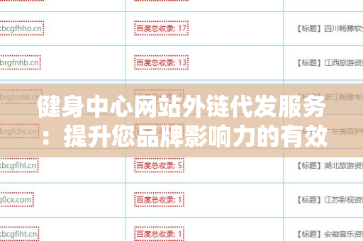 健身中心网站外链代发服务：提升您品牌影响力的有效路径