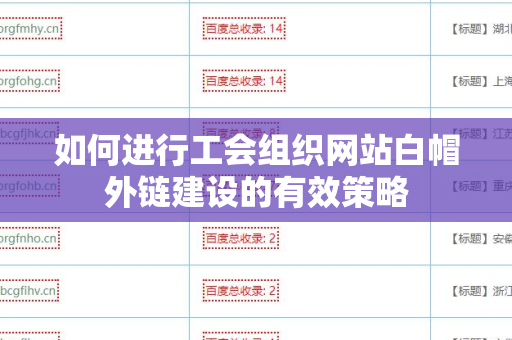 如何进行工会组织网站白帽外链建设的有效策略