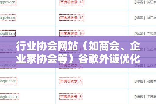 行业协会网站（如商会、企业家协会等）谷歌外链优化的终极指南