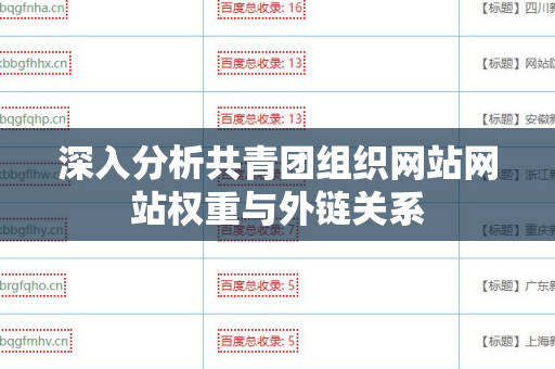 深入分析共青团组织网站网站权重与外链关系