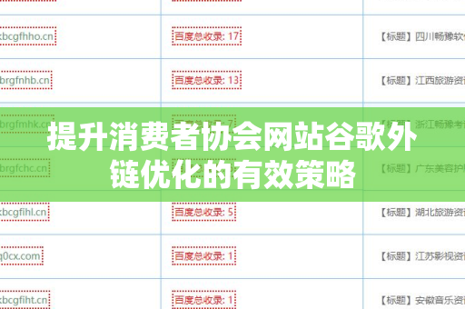 提升消费者协会网站谷歌外链优化的有效策略