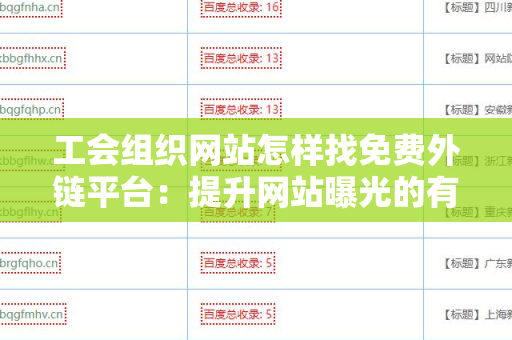 工会组织网站怎样找免费外链平台：提升网站曝光的有效策略
