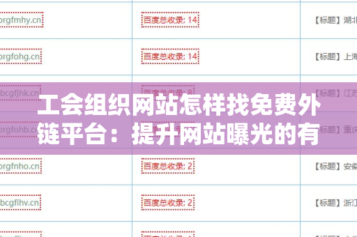 工会组织网站怎样找免费外链平台：提升网站曝光的有效策略
