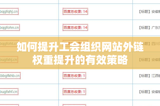 如何提升工会组织网站外链权重提升的有效策略
