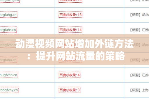动漫视频网站增加外链方法：提升网站流量的策略