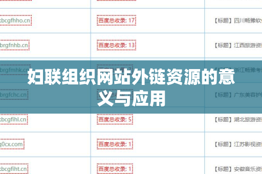 妇联组织网站外链资源的意义与应用